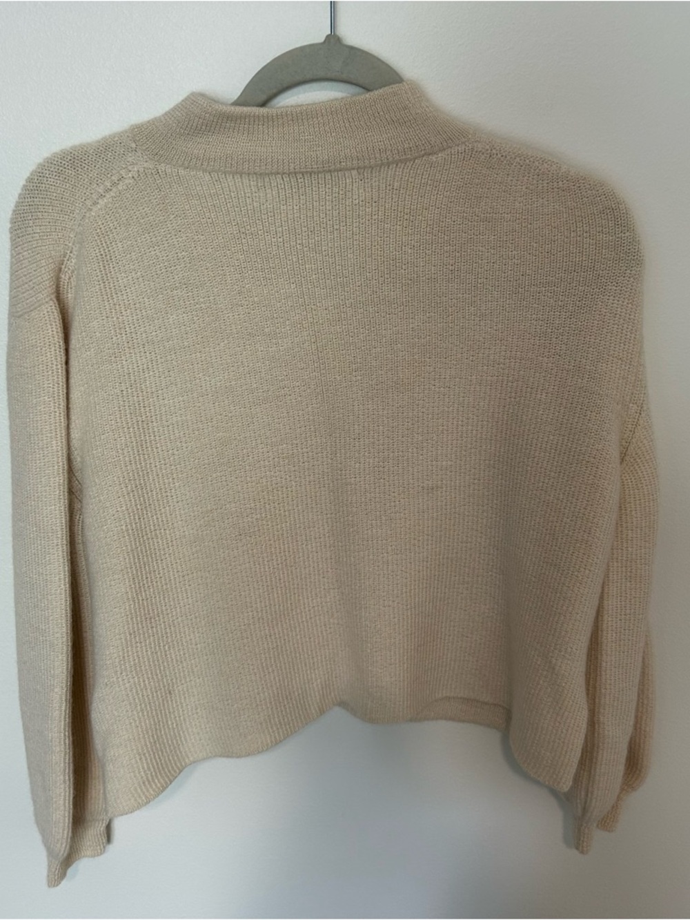 Jungle Folk Helo Cropped Alpaca Knit Sweater Cream/Ivory Small - Picture 5 of 6
